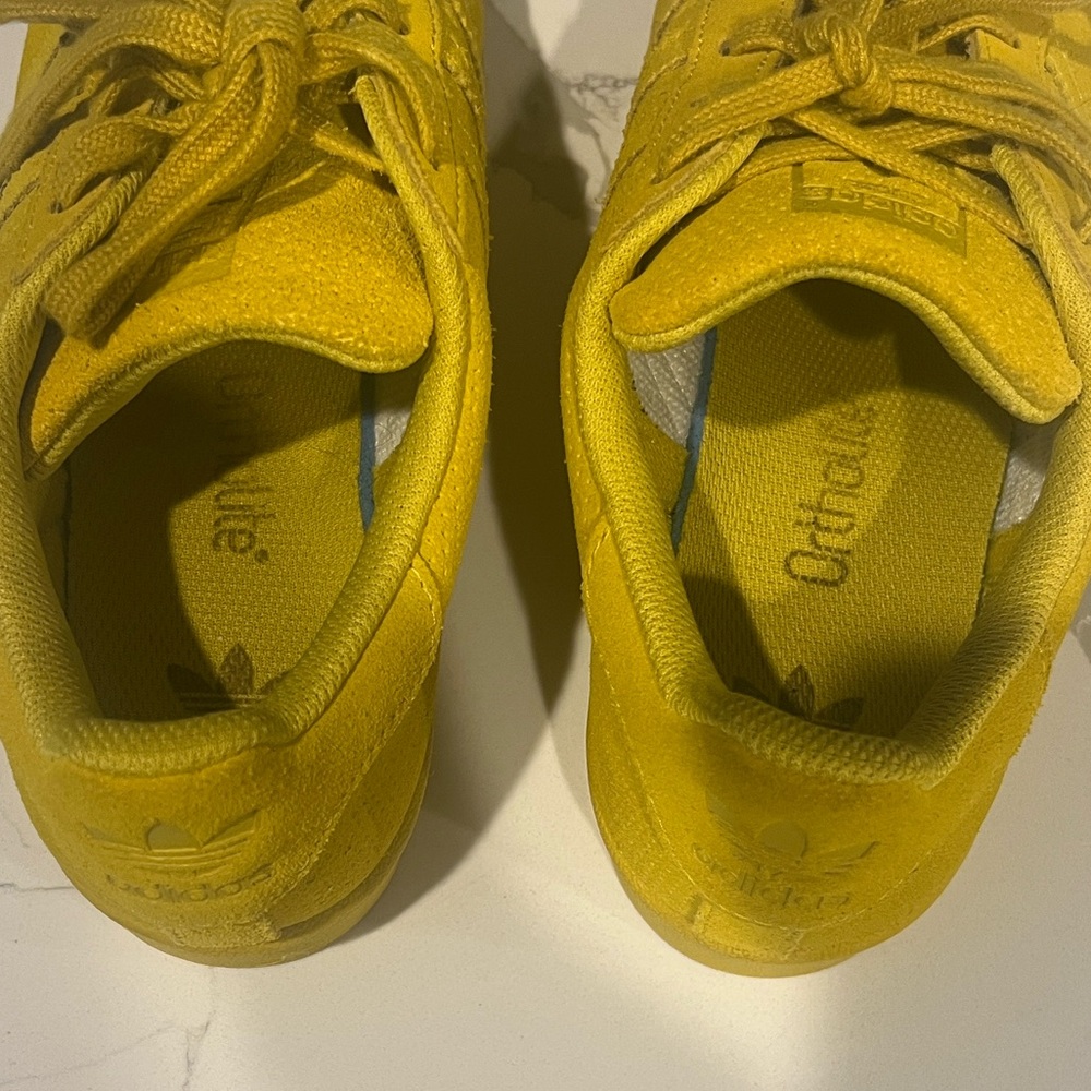 Adidas Superstar Shell Toe Yellow Sneaker Mens Sz 5.5 - Picture 15 of 16